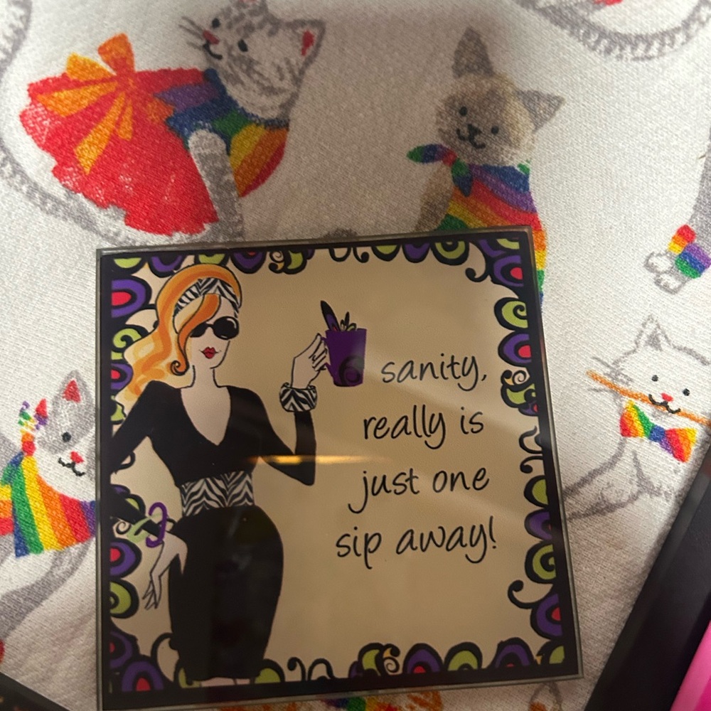 Colorful Coaster Set with Humorous Quotes - Picture 5 of 5